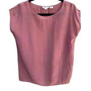 Royal Silk Vintage Womens Silk Rose Sleeveless Lightweight Scoop Neck Blouse M